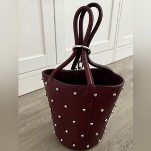 Alexander Wang Burgundy Mini Bag with Silver Studs